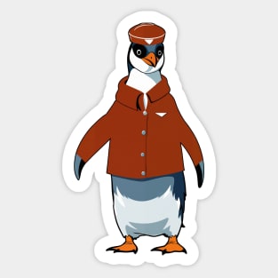 Penguin Flight Attendant Sticker